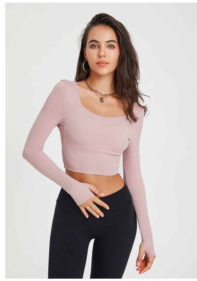 Women long Sleeve Women's Quick-drying Slim Fit Running Training Sports Workout Clothes Top