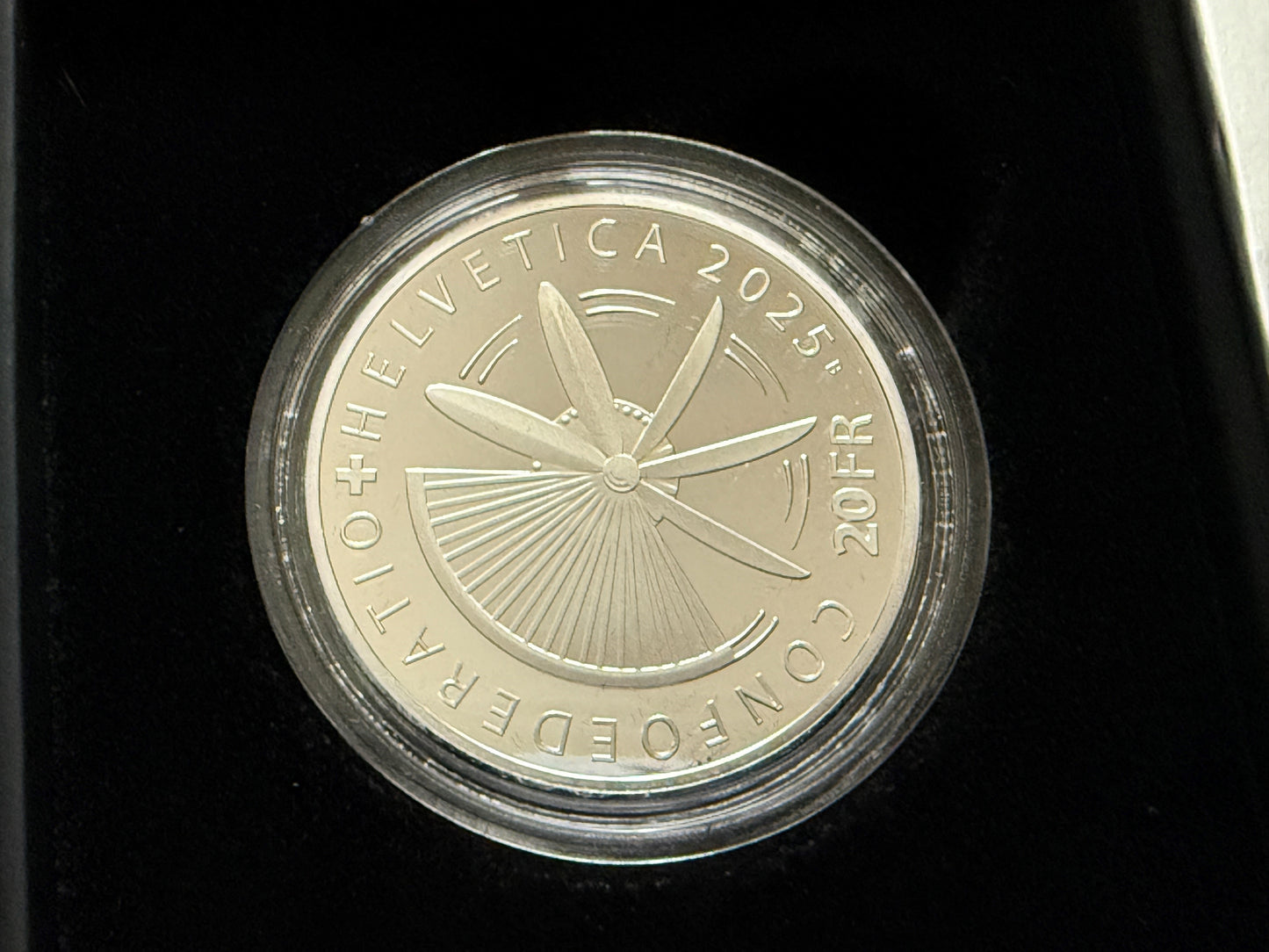 secondhand, Münze 2025, Swissmint, 20 Franken Silber PP Pioniere der Schweizer Luftfahrt Box