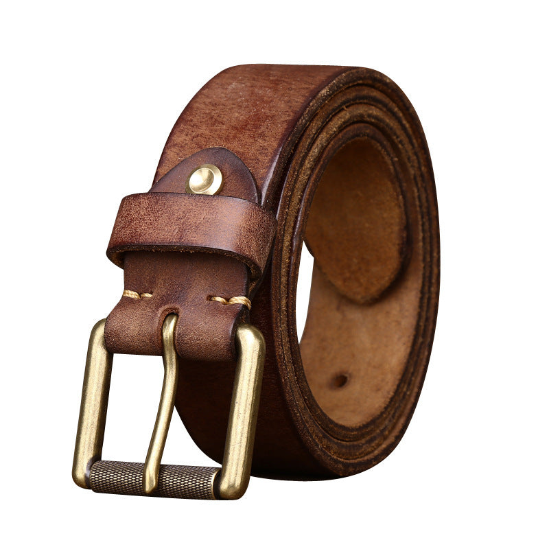 Handmade Widen And Thicken First Layer Cow Leather Belt 4CM