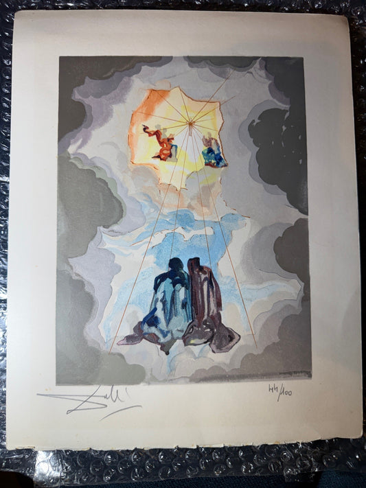 secondhand, Salvador Dali mit Bleistift handsignierte Farbradierung