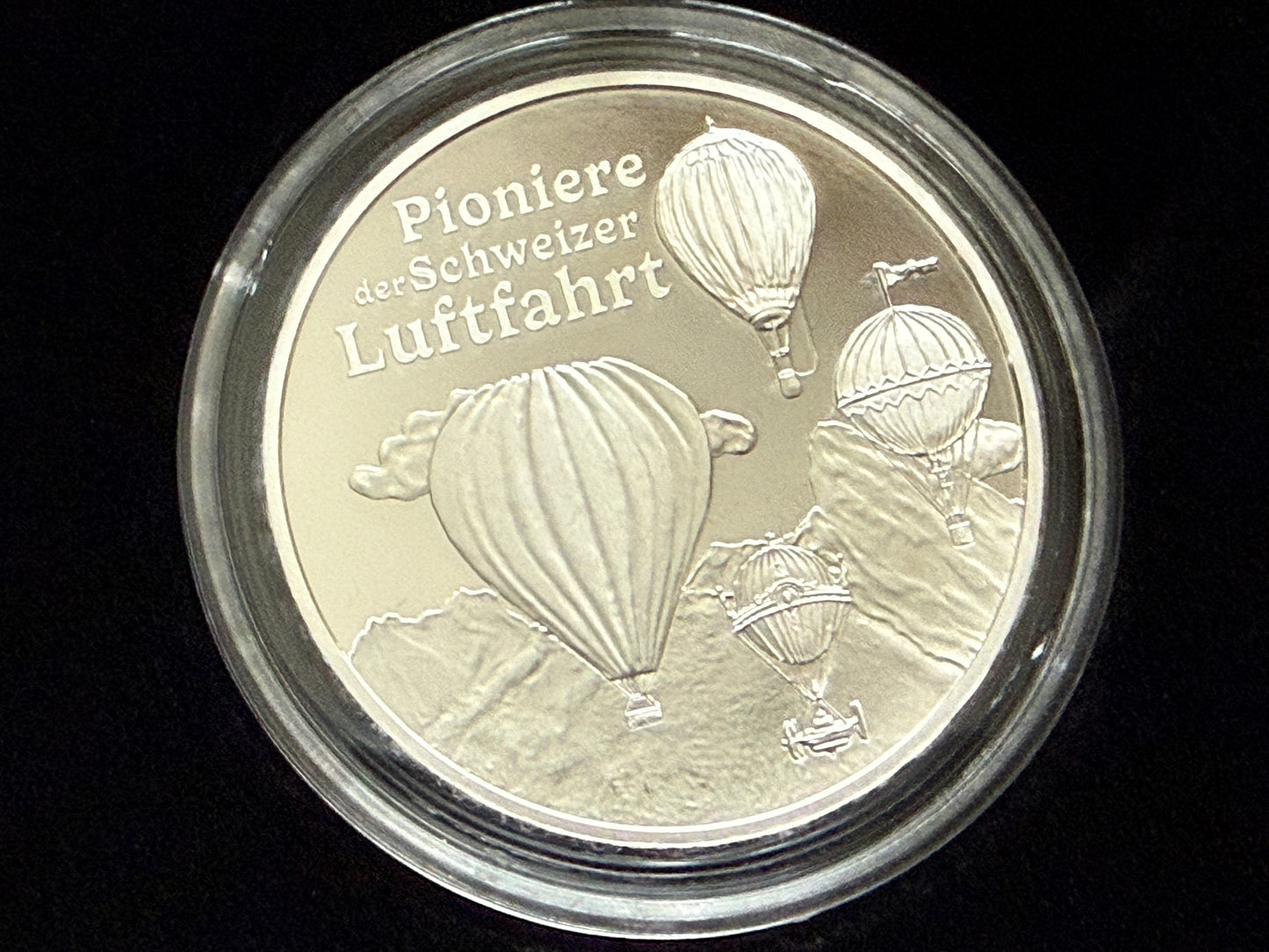 secondhand, Münze 2025, Swissmint,  20 Franken Silber PP Pioniere der Schweizer Luftfahrt Box