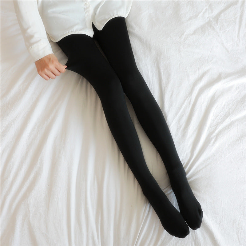 Damen-Leggings in Unifarben mit Samtfutter