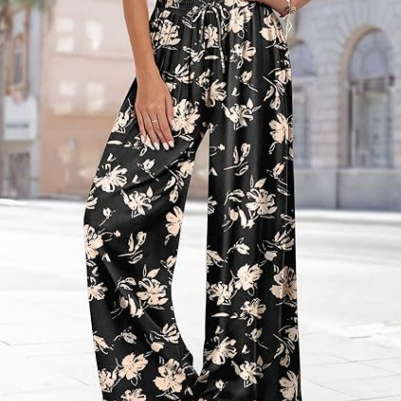 Damenhose Frühling Sommer 2026 im Boho-Stil mit weitem Bein