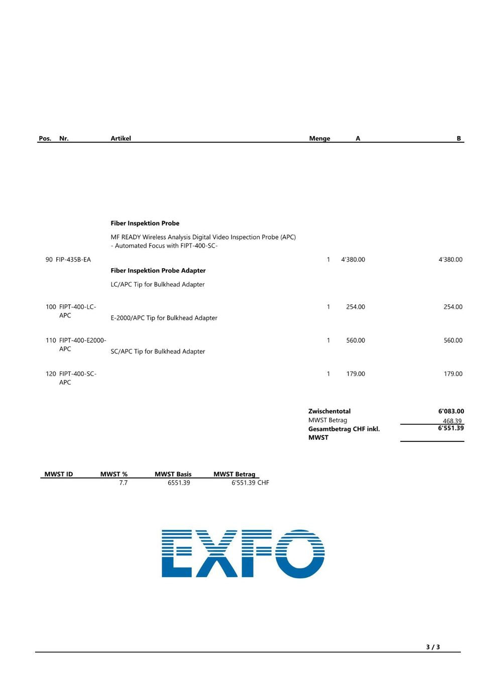 EXFO FIP-435B Fiber Inspection Probe