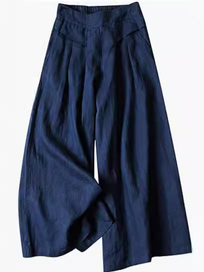 Baumwolle und Leinen 9-Zoll Damen-Hose für jede Gelegenheit