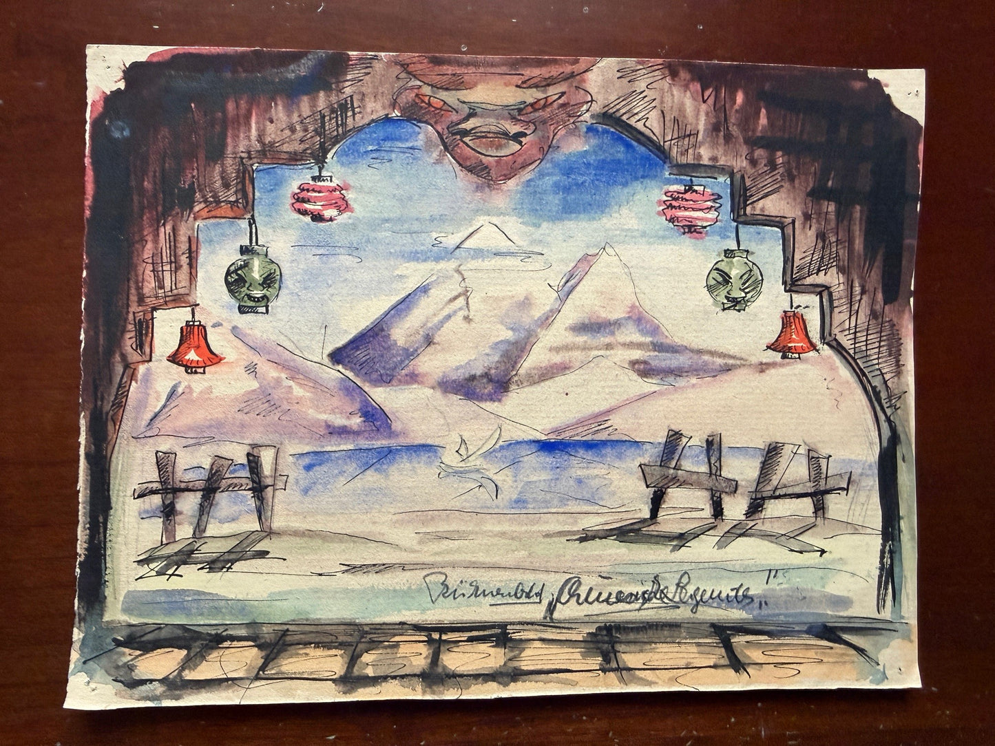 Asiatische, Orientalische Zeichnungen und Aquarelle - machen Sie den Preis !